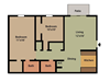 2 Bed 2 Bath 1050 sq. Ft.